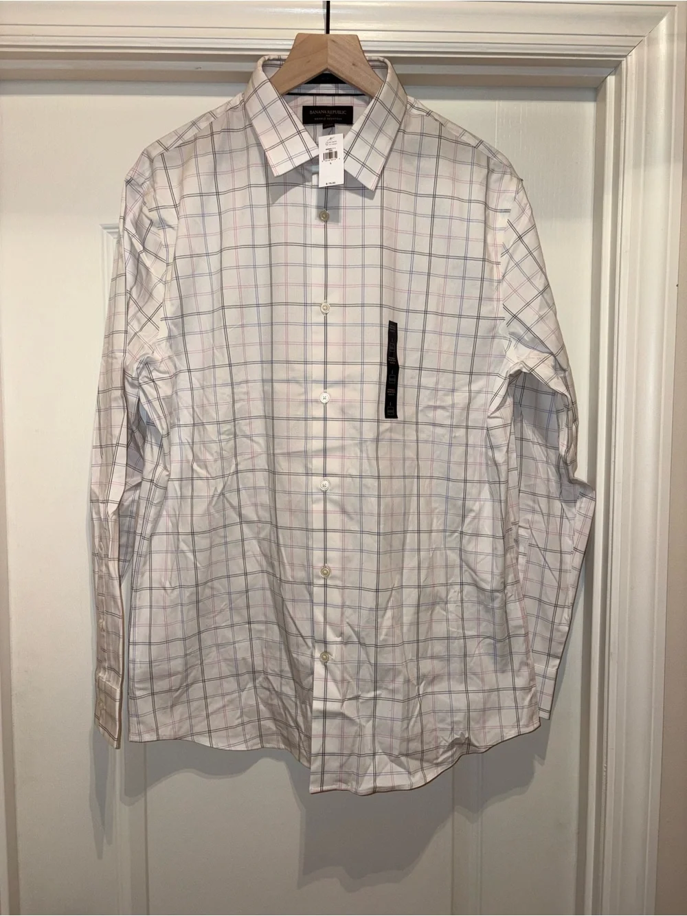 Men’s Banana Republic slim fit long sleeve button down shirt size L NWT